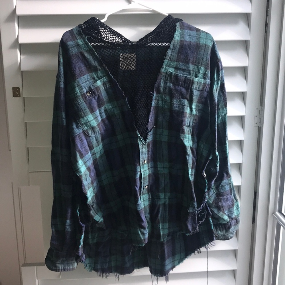 LF vintage flannel w/ mesh hood